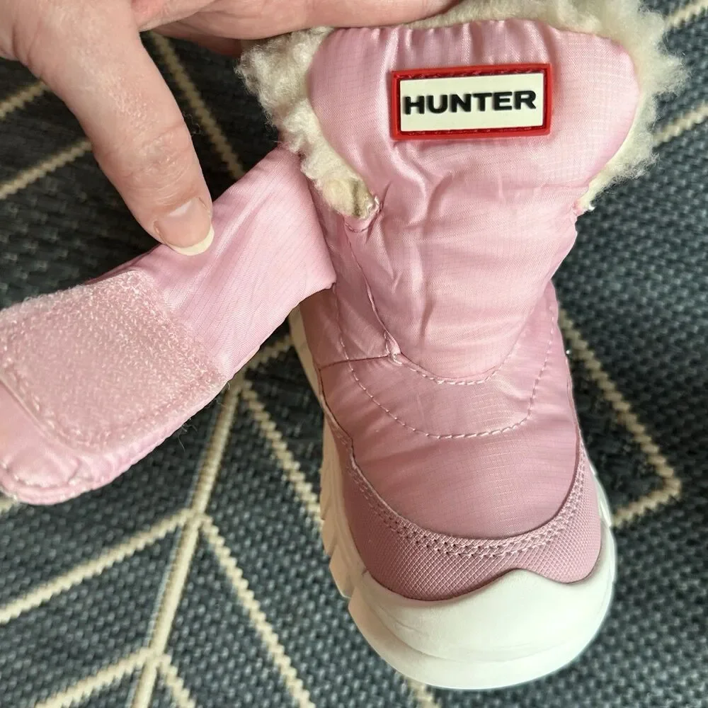 Hunter Kids Igloo Light Pink Insulated Waterproof Faux Fur Snow Boots 8T EUC